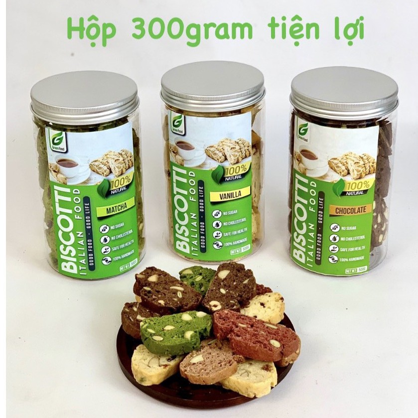 Bánh BISCOTTI GreenFood 5 vị nguyên cám KHÔNG ĐƯỜNG dành cho người ăn kiêng, giảm cân, tiểu đường | BigBuy360 - bigbuy360.vn