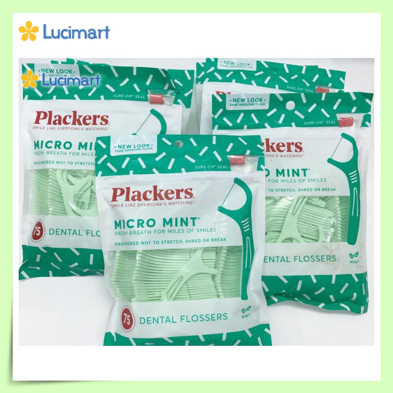 Combo 5 gói Tăm chỉ nha khoa Plackers (Gói 150 cây x 5 gói)