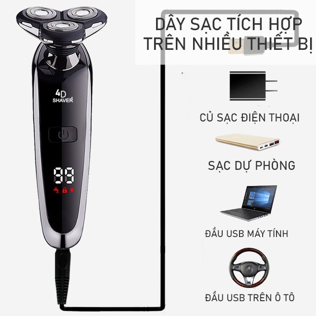 Máy Cạo Râu Rayco 4d Shaver, Dao Cạo Râu Đa Năng 3 Lưỡi Kép Êm Chống Nước Cắt Lông Mũi Cạo Râu Tóc Rửa Mặt