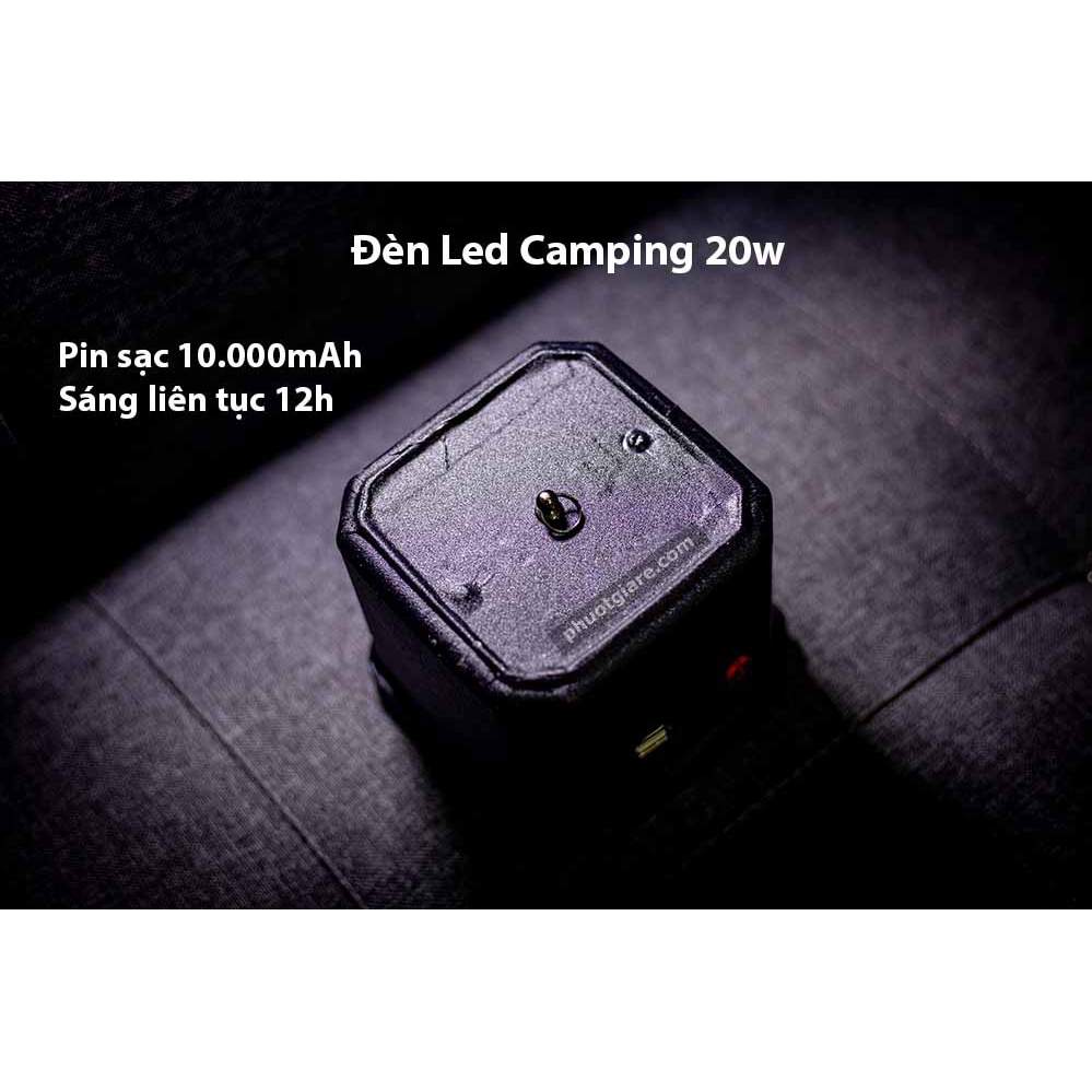 Đèn Led Camping 20w pin sạc 10.000mhA