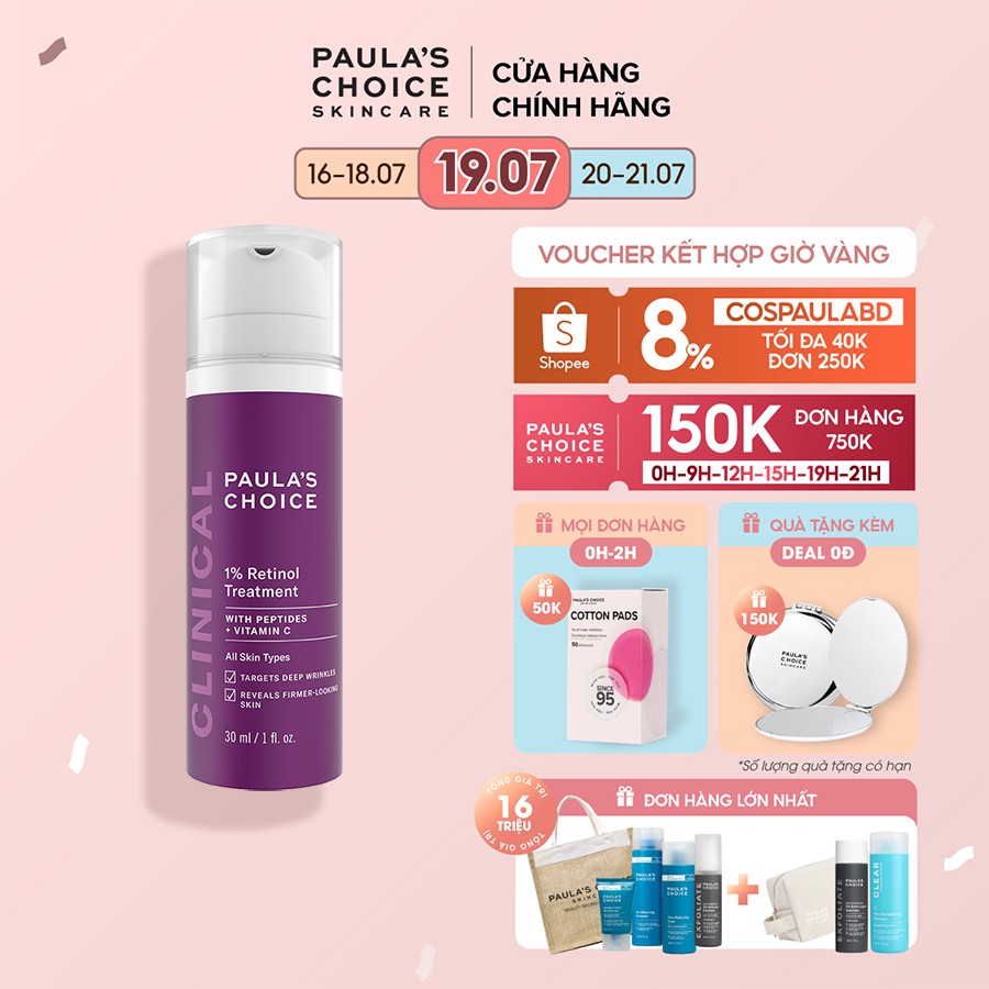 Tinh chất làm mờ nám và nếp nhăn Paula’s Choice Clinical 1% Retinol Treatment 30 ml 8010