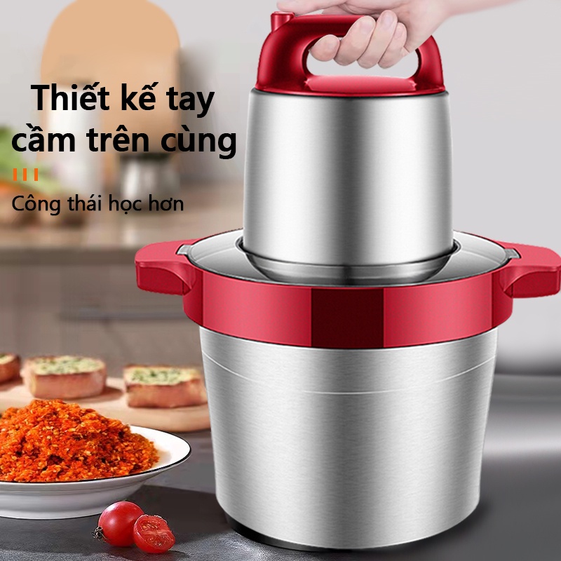 Máy xay thịt 6 lít 1000W rau và thịt bằng thép không ,tỏi ớt, rau củ quả, máy xay đa năng