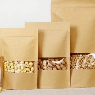 1kg túi zip giấy có cửa sổ