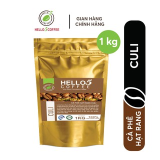 Cafe nguyên chất Culi (Peaberry) Hello 5 Coffee - Gói 1kg ( Hạt hoặc Bột)