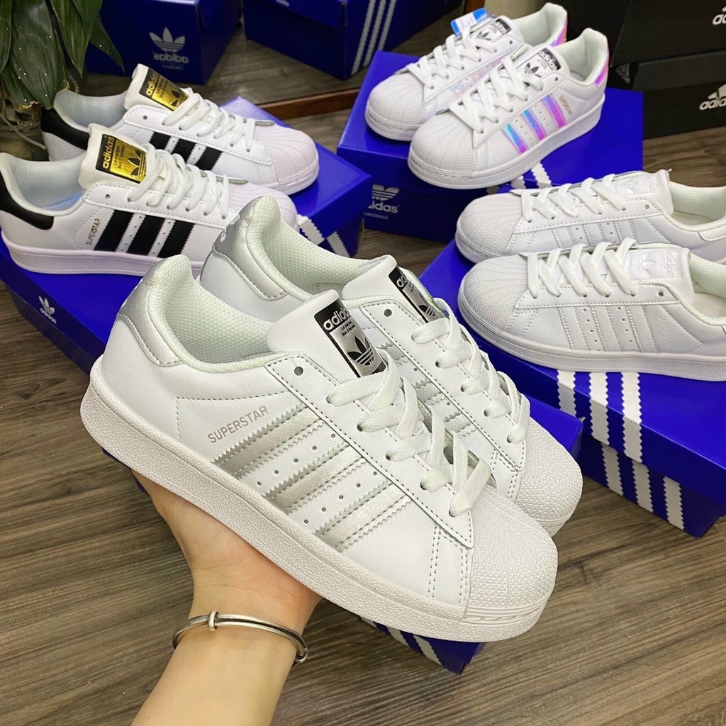Giày thể thao/Giày Sneaker Supper star Bạc bản đẹp ảnh chi tiết (Full Box+PK)