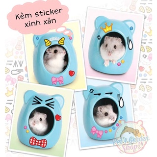 Nhà sứ mèo sticker cho hamster