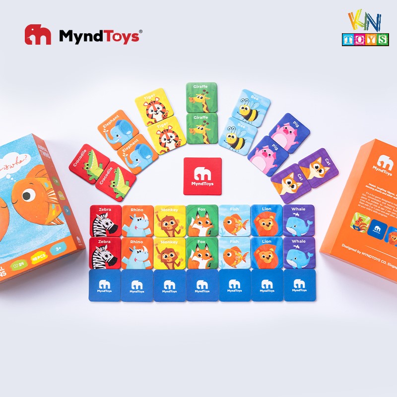 Đồ Chơi Xếp Hình MyndToys - Animal Twins – Memory Matching Game (Trò chơi tìm cặp đôi cho Bé Từ 3 Tuổi)