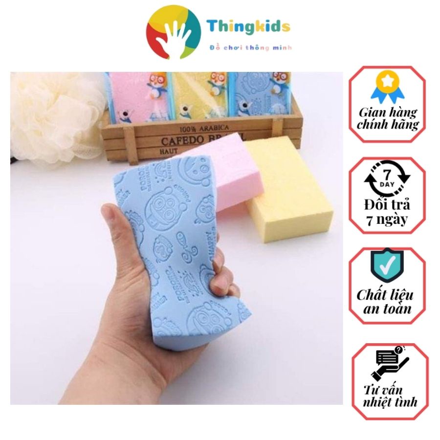 Bông tắm tạo bọt silicon kỳ ghét cọ lưng tẩy da chết - Thingkids