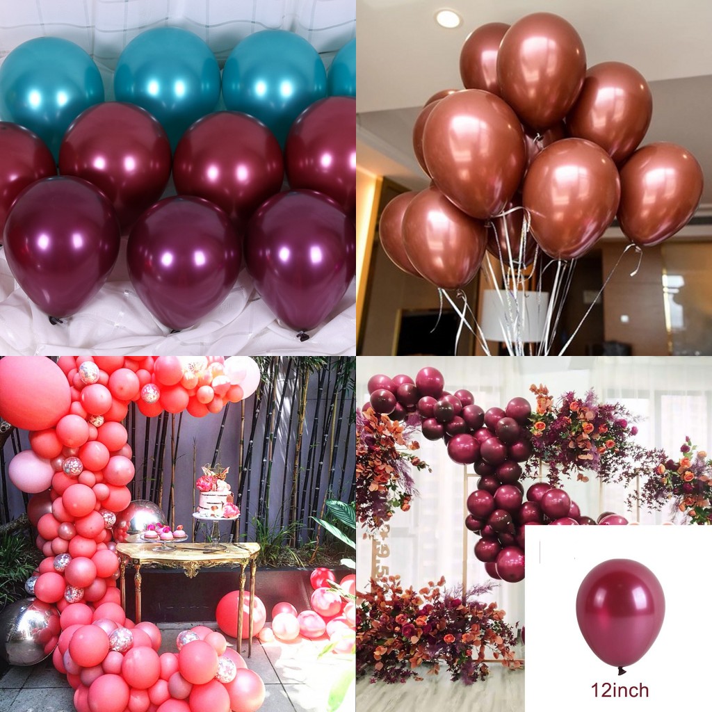 Set 20 Bong Bóng Cao Su Latex 12 Inch Trang Trí Tiệc Cưới Đa Dụng Nhiều Màu Tùy Chọn