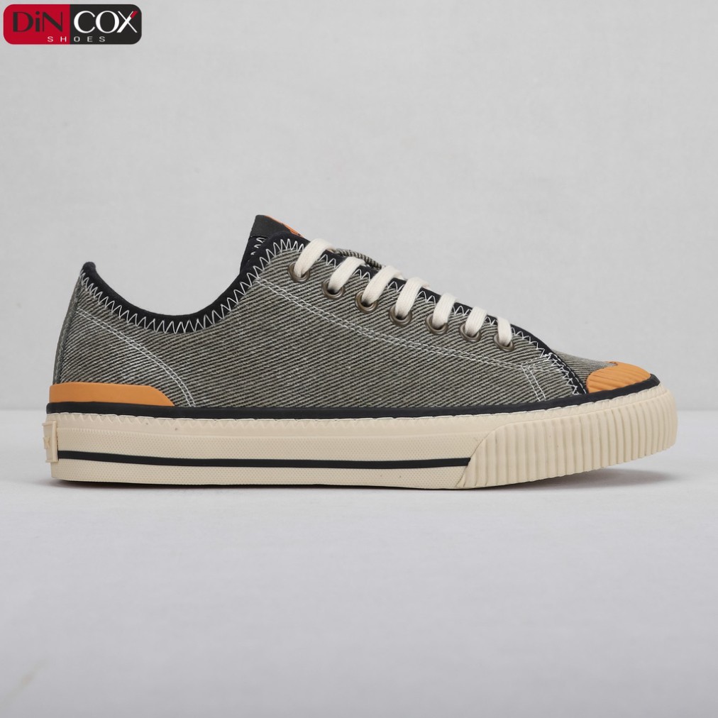 Giày Sneaker Vải Nam DINCOX D21 Ấn Tượng Kaki Wash Canvas Jean