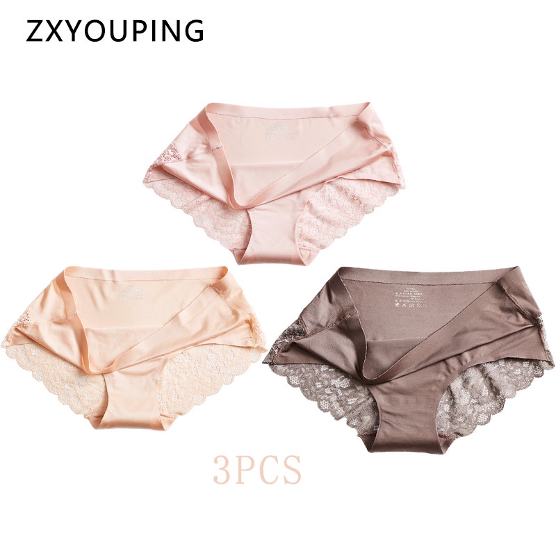Set 3 quần lót nữ lưng vừa phối ren size m-xxl