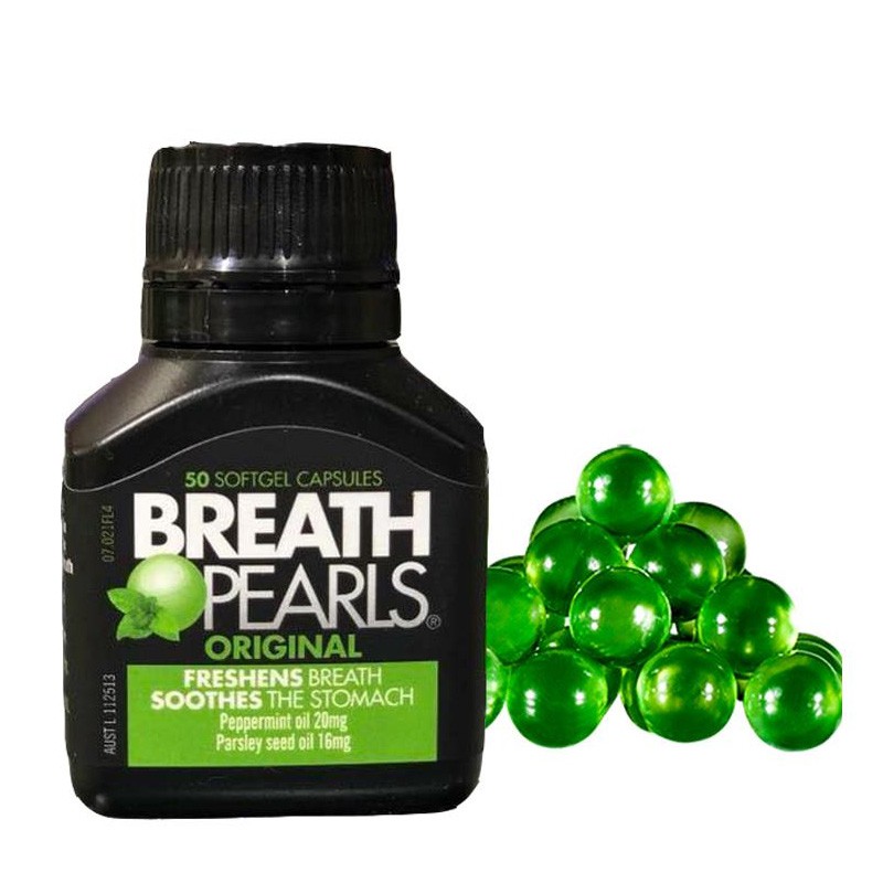 Viên Uống Thơm Miệng Breath Pearls - Úc 50 Viên