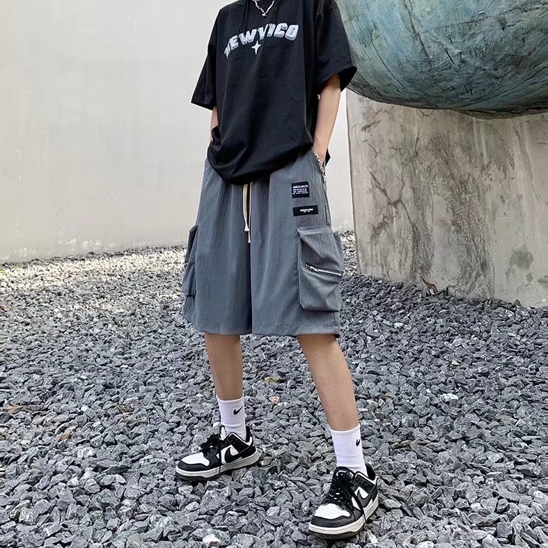Quần Short Dáng Rộng Nhiều Túi Phong Cách Hip Hop Hàn Quốc Thời Trang Mùa Hè Cho Nam Size M-3XL