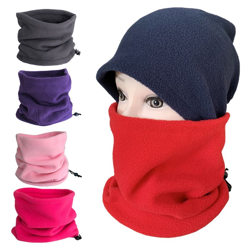 Mũ Trùm Đầu Kiêm Khăn Choàng Cổ Giữ Ấm Đa Năng Màu Sắc Đơn Giản Dành Cho Nam Nữ