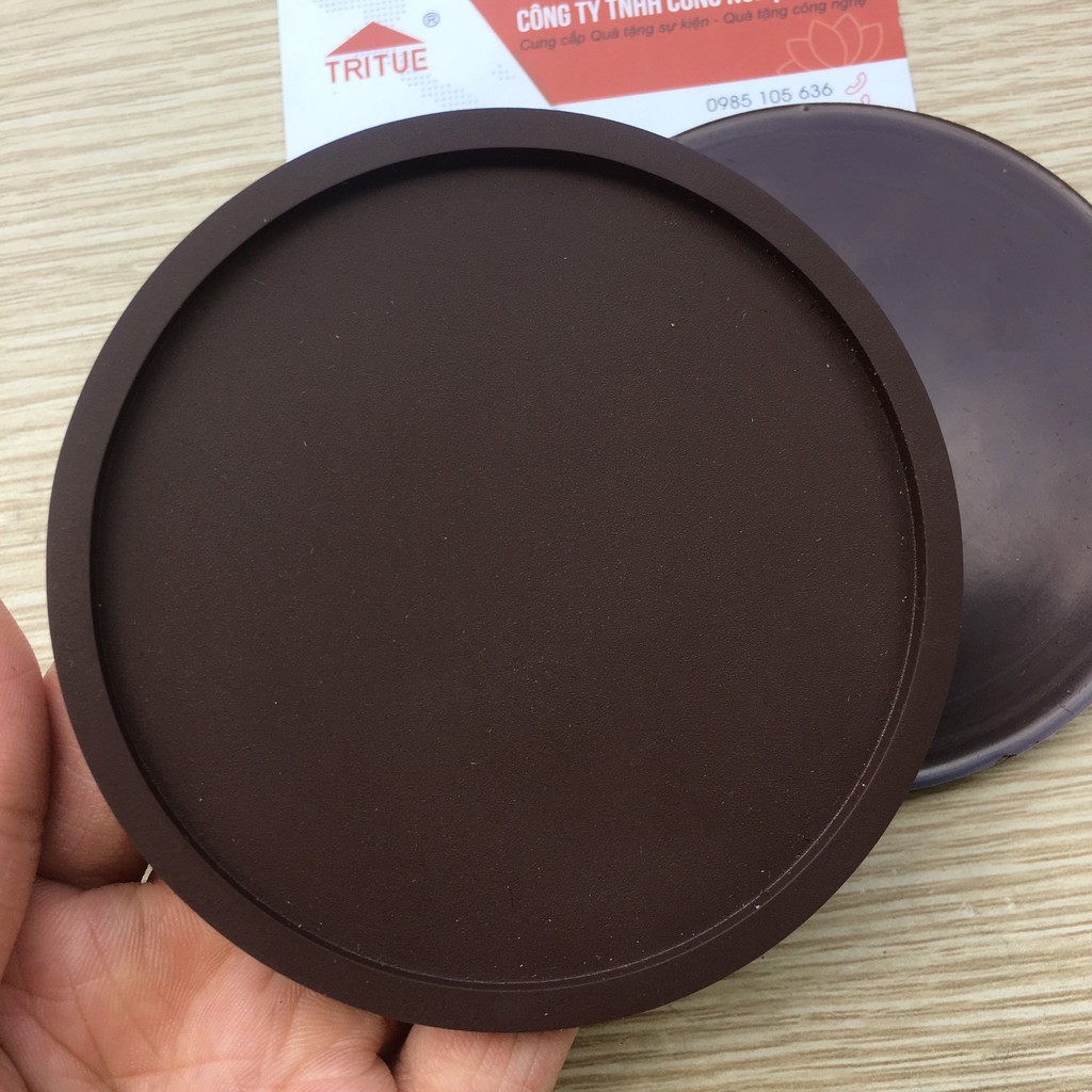 Lót ly cao su có sẵn giá rẻ, Sản xuất đế lót ly cao su màu đen sẵn hàng tại kho, miếng lót cốc chất liệu cao su màu nâu