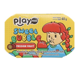 Kẹo thổi bong bóng Play More hương chanh dây hộp 40g