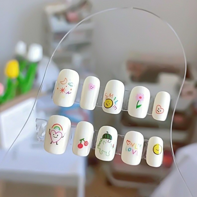 Miếng Dán Trang Trí Móng Tay Hình Khủng Long/ Động Vật Hoạt Hình Dễ Thương