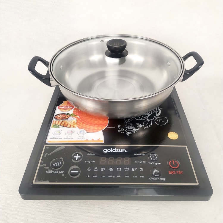Bếp từ đơn Goldsun, bếp điện từ đơn tặng nồi lẩu inox công suất 2000W bảo hành 12 tháng, đổi mới 7 ngày GIC3201M
