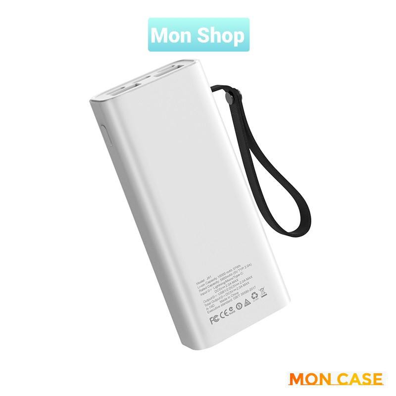 Pin sạc dự phòng Hoco J41 Intelligent Balance 10000mAh lõi Polymer 3 cổng input - Hàng chính hãng