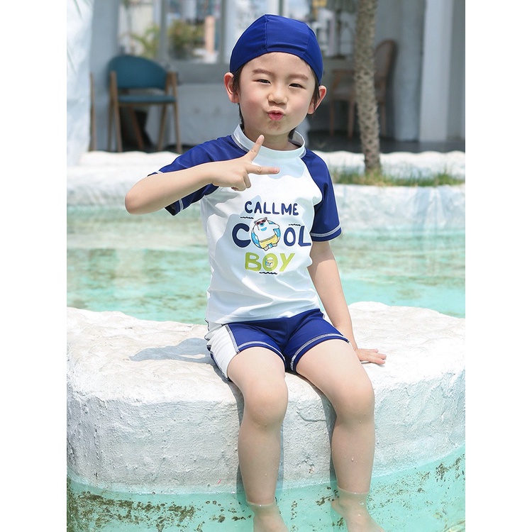 Đồ bơi bé trai - Bộ bơi bé trai chất liệu bơi dày dặn, co giãn cho bé từ 10