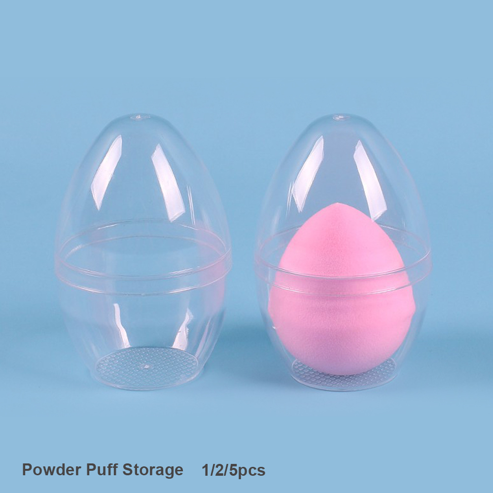 [Hàng mới về] Set 1/2/5 hộp đựng bông mút trang điểm hình quả trứng bằng nhựa chống nấm mốc