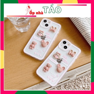 Ốp lưng iPhone silicon hình gấu nơ nổi