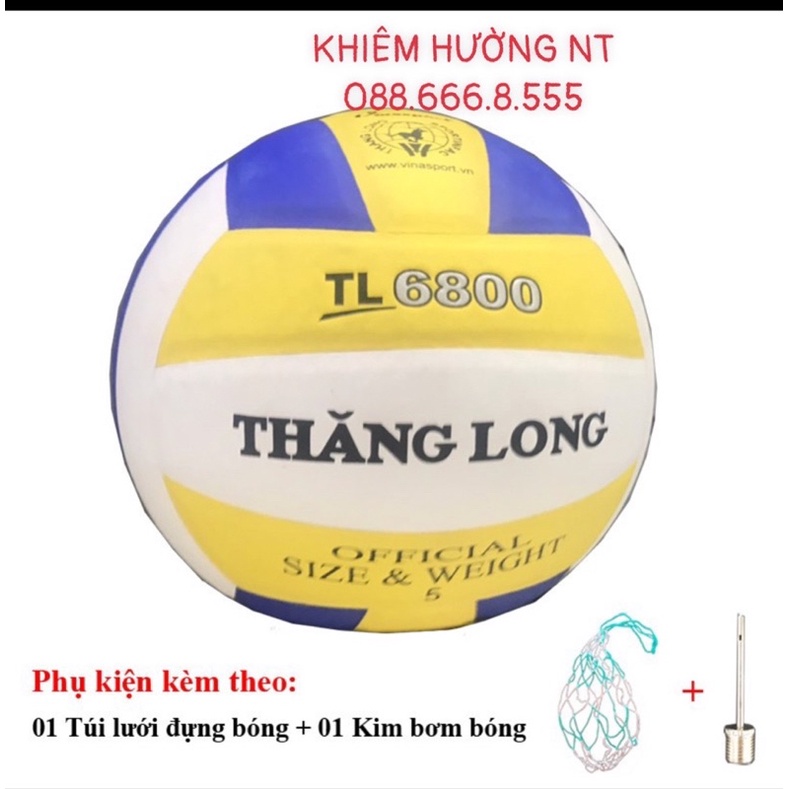 Bóng Chuyền Thăng Long - PU6800 - Da Thật Tặng Kim và Lưới