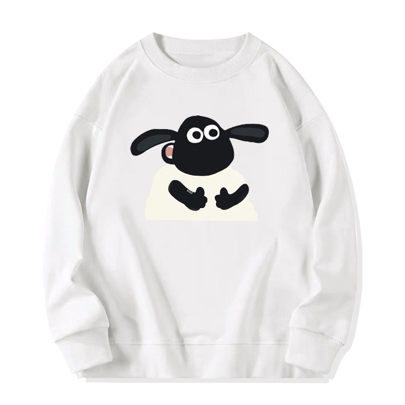 Áo sweater SELVZE tay dài cổ tròn in họa tiết thời trang cổ điển đường phố Mỹ cho nữ