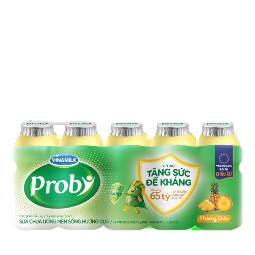 Sữa Chua Uống Probi Dưa Gang, Dâu, Vanilla, Việt Quất, Dứa , Cam - Lốc 5 Chai 65ml