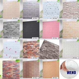 (Hàng Mới Về) Miếng Dán Tường Giả Gạch 3d Tự Dính Chống Thấm Nước Kích Thước 35x38cm