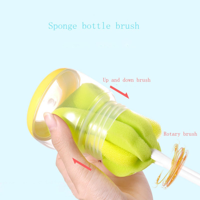 Cọ vệ sinh bình nước/núm ti cho bé xoay 360 độ
