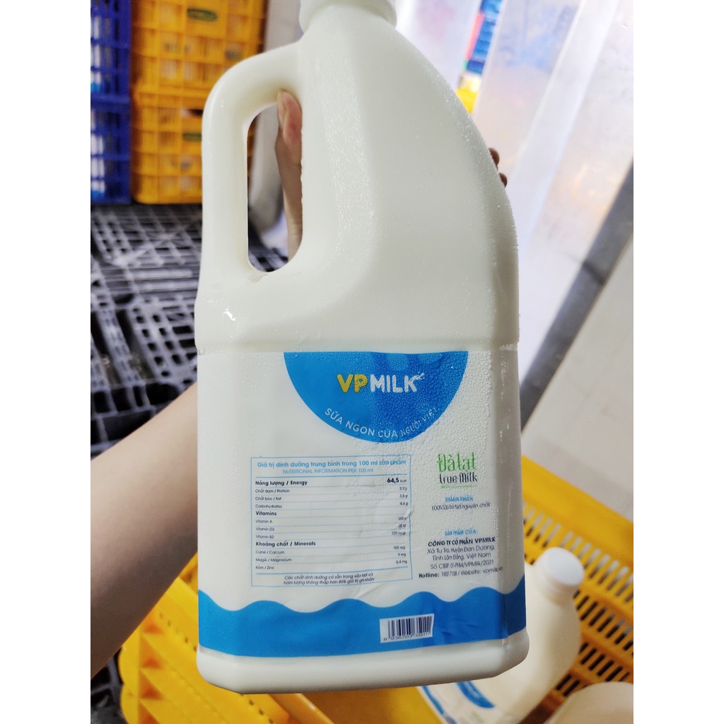 Sữa Tươi Thanh Trùng Đà Lạt True Milk không đường 2 lít