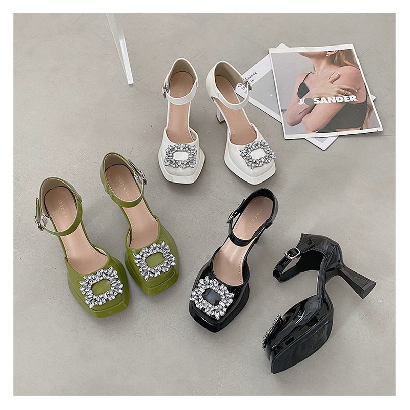 Giày Cao Gót Đính Đá Phong Cách Pháp Thời Trang Mùa Hè 2022 Dành Cho Nữ