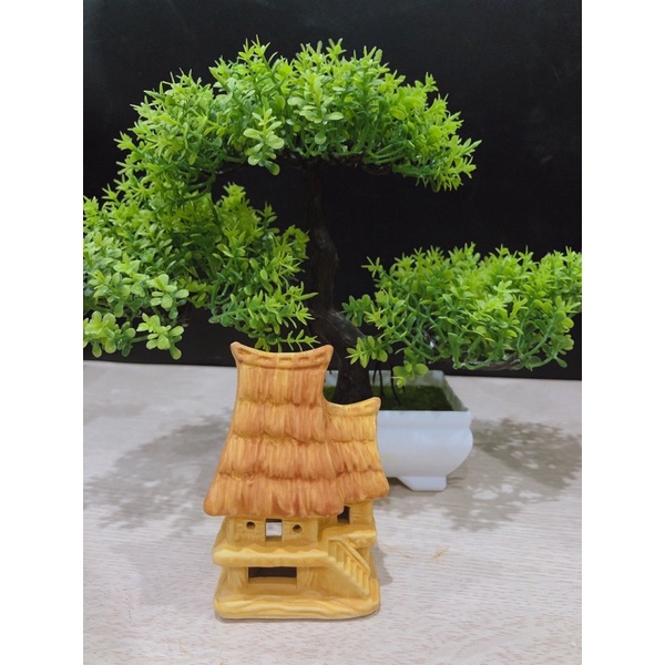 Mô hình nhà, tháp, tam quan mini trang trí bể cá, non bộ