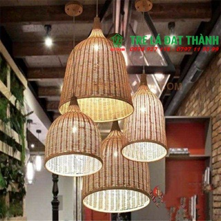 Đèn mây cổ chai  - Đèn mây tre trang trí, chao đèn thả trần