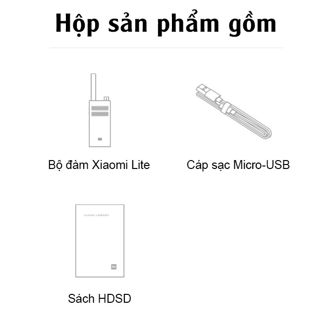 Xiaomi Bộ Đàm Cầm Tay Lite Intercom 16 Kênh Công Suất Cao Phạm Vi Mở Rộng Hai Hướng Sạc USB Tiện Dụng