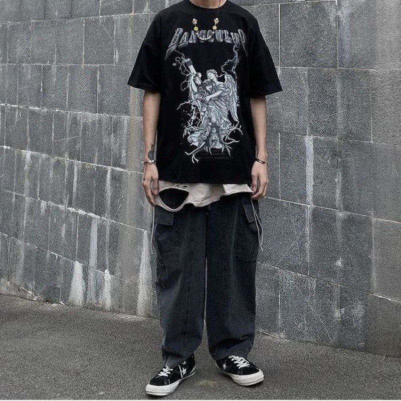 Áo Thun Tay Lỡ 100% Cotton Nam Nữ Unisex