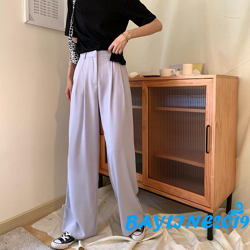 Quần ống rộng Lưng Cao Thời Trang Cho Nữ