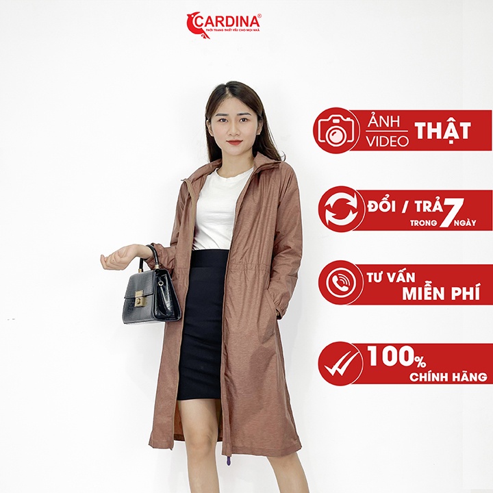 Áo Choàng Gió Nữ 𝐂𝐀𝐑𝐃𝐈𝐍𝐀 2 Lớp Vải Gió Xước, Lót Lưới Cản Gió, Chống Thấm Nước GFC