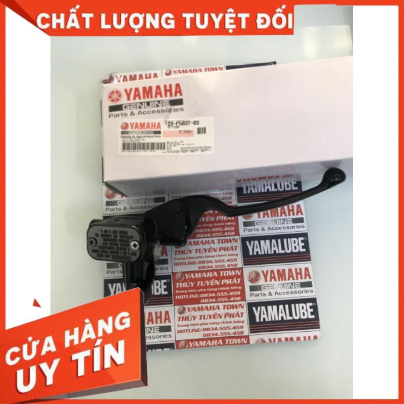 Cụm xi lanh phanh dầu +tay thắng trước zin chính hãng yamaha sử dụng cho loại xe sirius,sirius fi,ex 2010