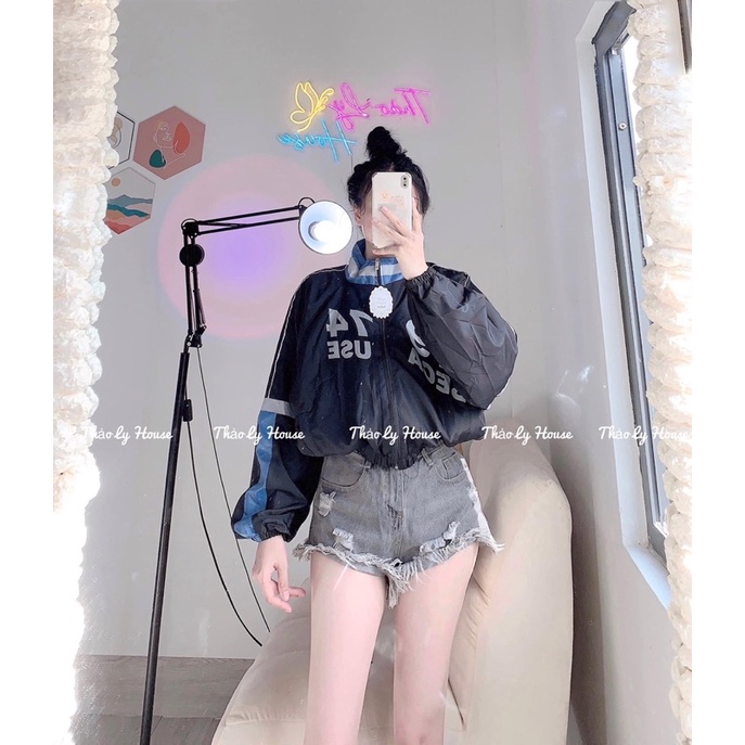 Áo khoác bomber dù dáng lửng nữ 5426 form rộng 2 lớp