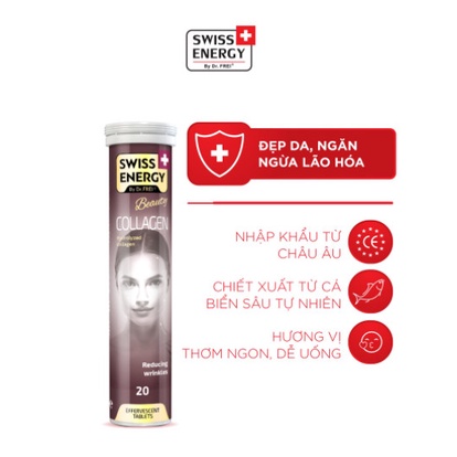 Collagen cá biển sâu tự nhiên - Viên Sủi SWISS DR.FREI làm đẹp da, da săn chắc, căng bóng ngậm