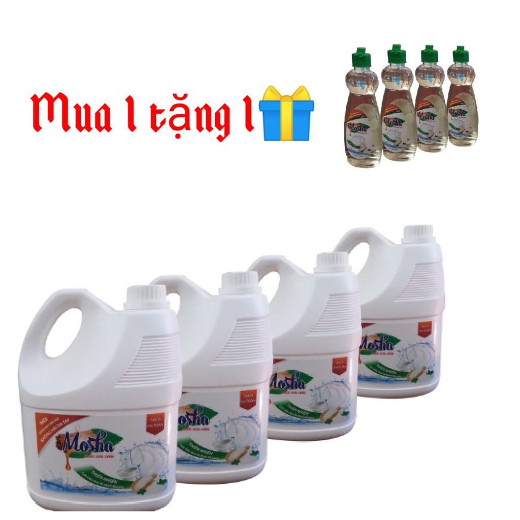 Nước rửa chén thiên nhiên Mosha tinh dầu Quế và thảo dược tự nhiên can 3.2l