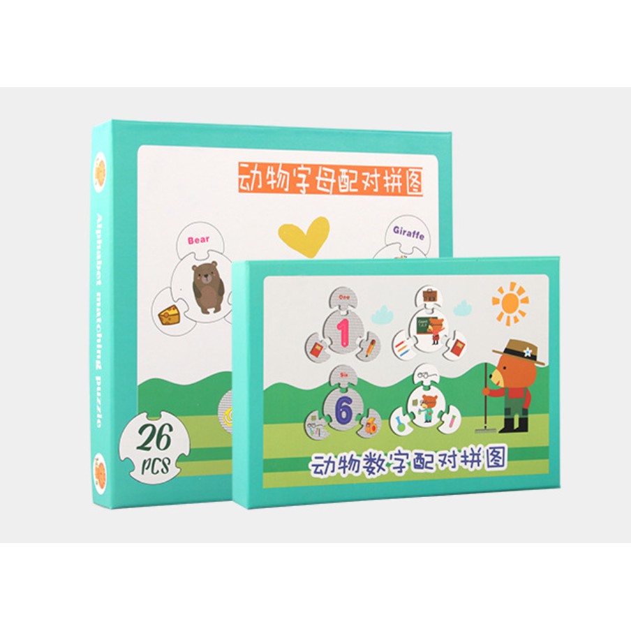 Bộ ghép matching chữ và số Beginning sound ending cho bé học tiếng anh