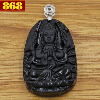 Mặt phật thiên thủ thiên nhãn bồ tát 4.3 cm đen