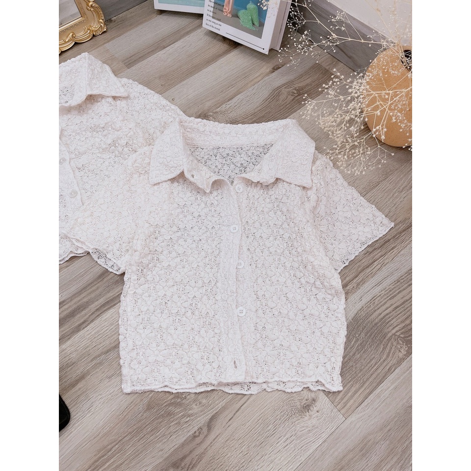 Áo croptop ren hoa hottrend  KÈM ẢNH THẬT  BAO KIỂM ❌