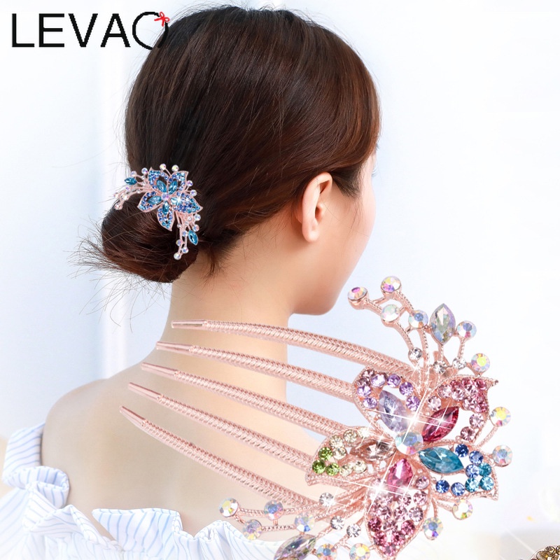 1 Lược Cài Tóc Đính Kim Cương Giả Bằng Hợp Kim Thời Trang Hàn Quốc Cho Nữ