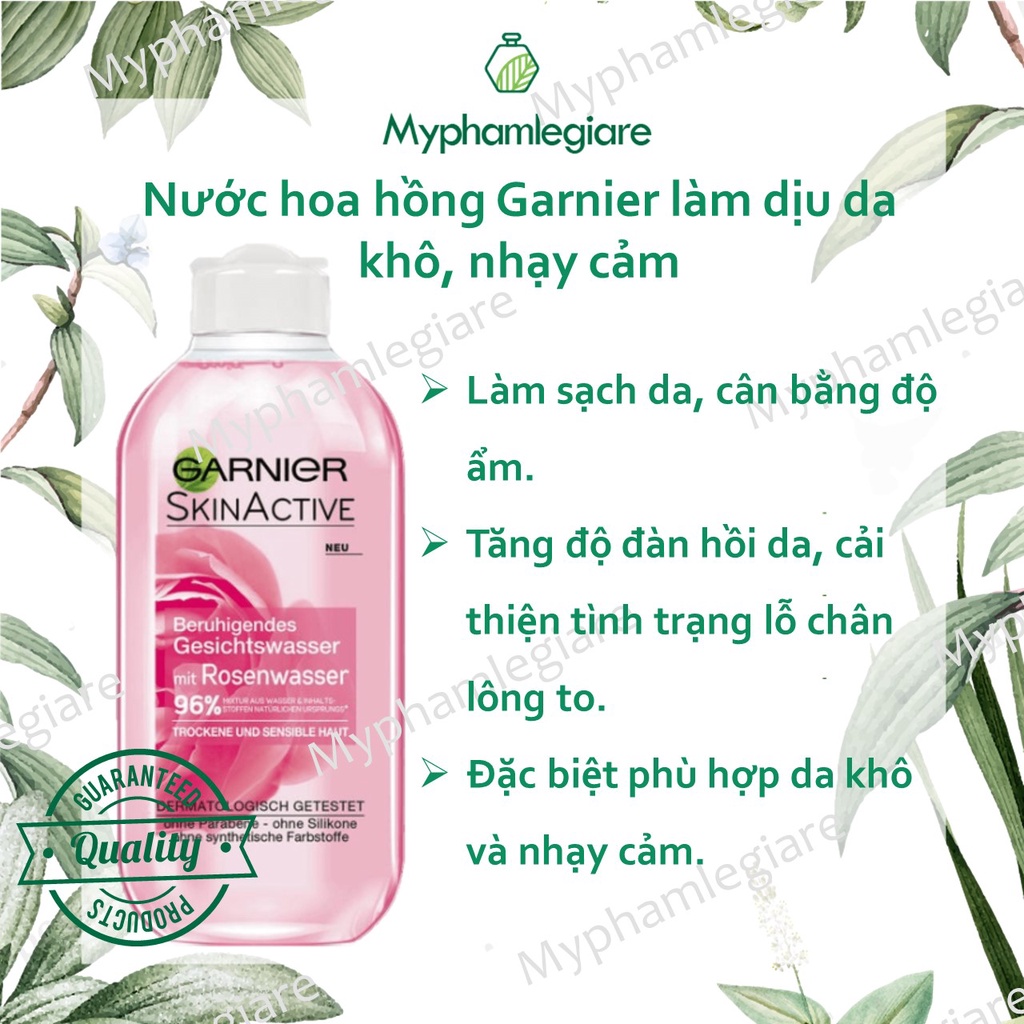 Nước Hoa Hồng Garnier hồng- Làm dịu da khô, da nhạy cảm