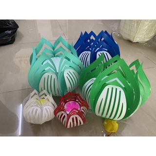 [ Đèn Lồng Hoa sen Giá rẻ] 10 đèn đủ màu 20cm- Treo chùa , Phật Đản, Nhựa treo ngoài trời,