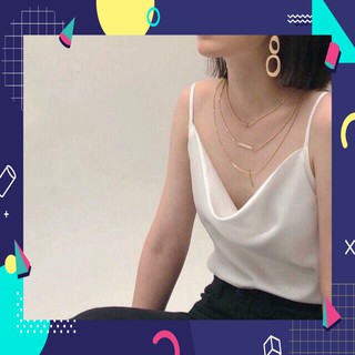 [Siêu hot] 1121A16 Áo hai dây phi bóng cổ đổ sexy, vải mềm rất đẹp, freesize dưới 53kg [Siêu hot]